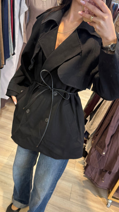kruzer Trenchcoat mit Ledergürtel