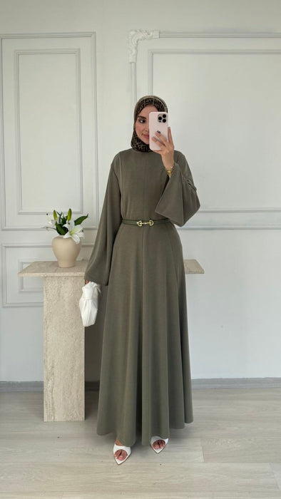 Kleid mit weiten Ärmeln Pistaziengrün