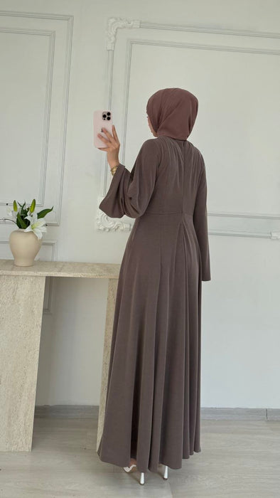 Kleid mit weiten Ärmeln Braun