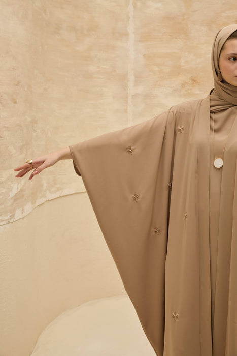 Abaya mit Blümchen beige