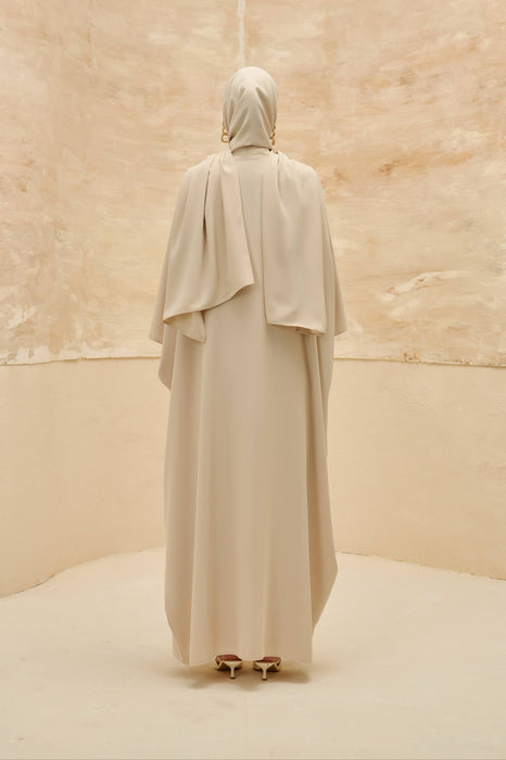 Abaya mit Blümchen creme