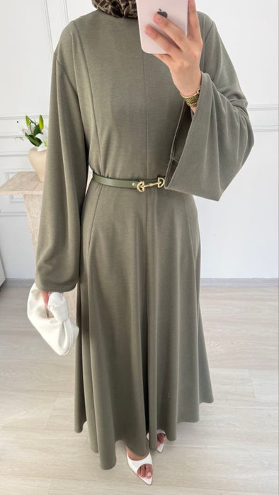 Kleid mit weiten Ärmeln Pistaziengrün