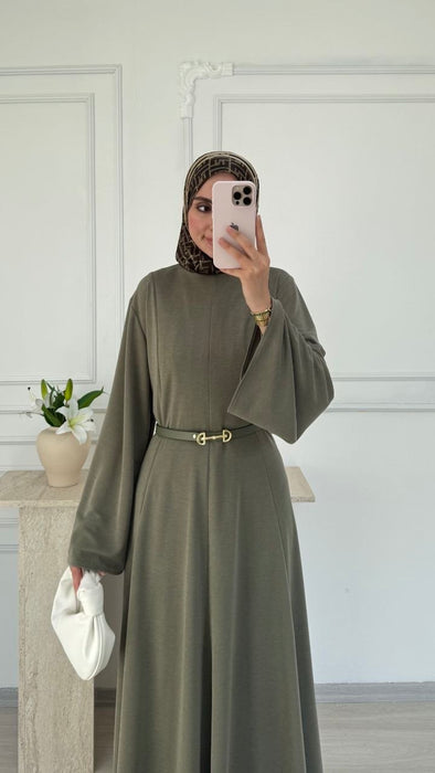 Kleid mit weiten Ärmeln Pistaziengrün