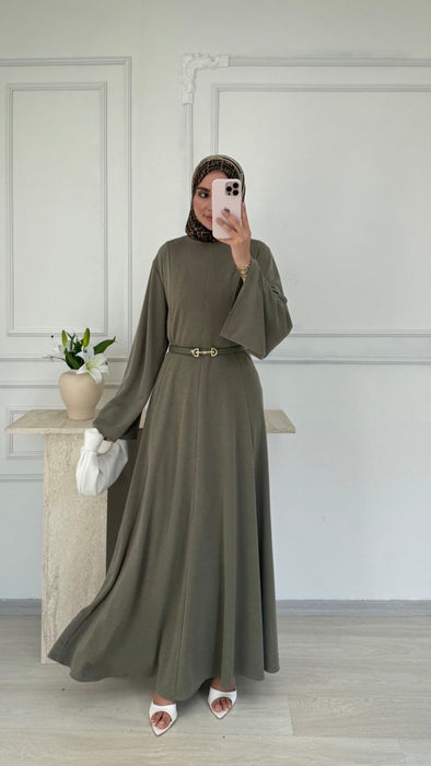 Kleid mit weiten Ärmeln Pistaziengrün