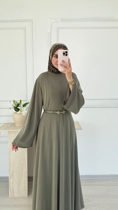 Kleid mit weiten Ärmeln Pistaziengrün