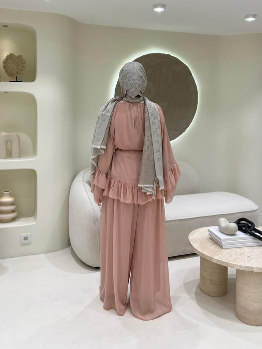 Chiffone-Zweiteiler rosa