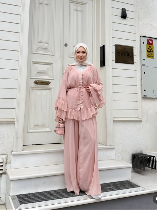 Chiffone-Zweiteiler rosa