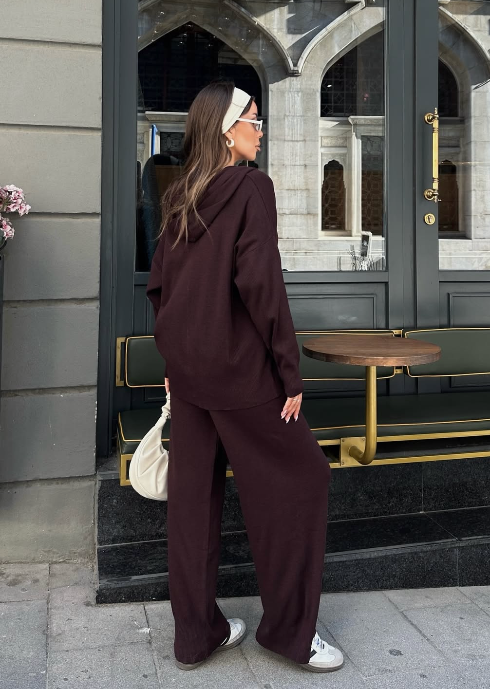 Doppel-Zip Zweiteiler bordeaux